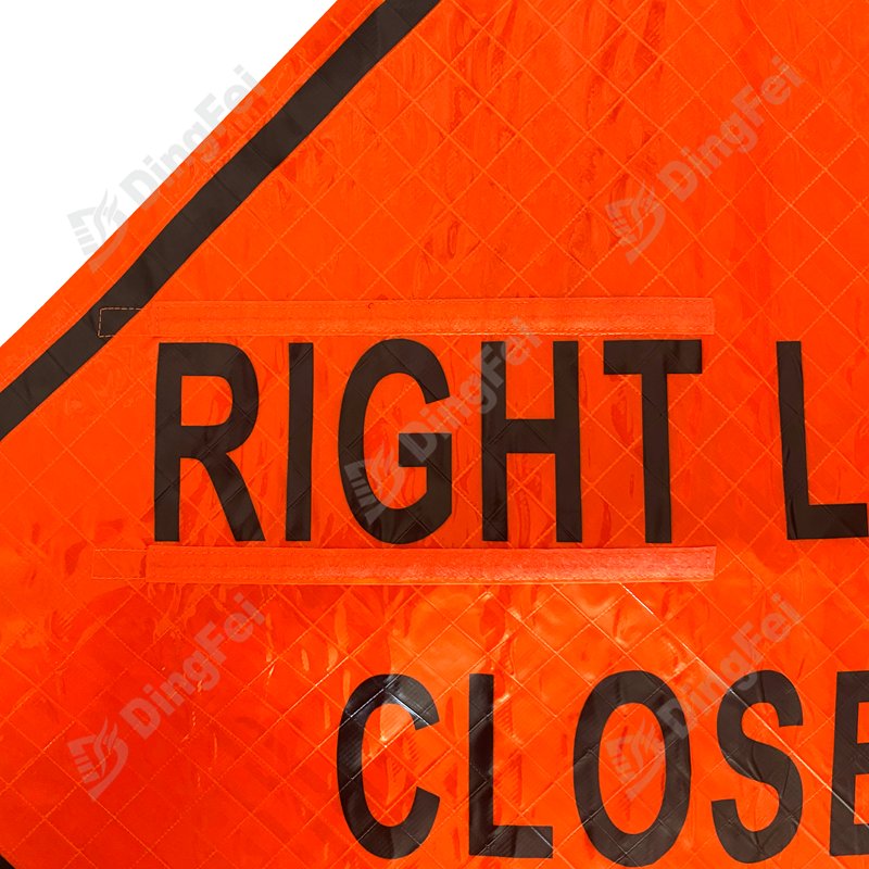 Left Lane Closed Ahead Message Standard Reflective Vinyl Roll Up Traffic Signs - 